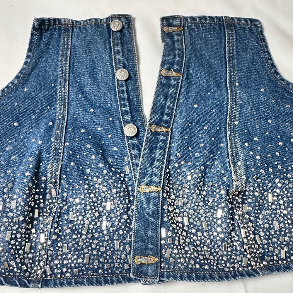 MILK IT Embellished Blue Denim Genie Top (Size 16) - Picture 2 of 9